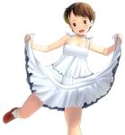  brown_hair child dress dress_lift ghibli kusakabe_satsuki masao short_hair skirt_basket studio_ghibli tonari_no_totoro white_dress 