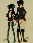  costume garters honchkrow l_hakase luxray nintendo personification pokemon thigh-highs thighhighs 