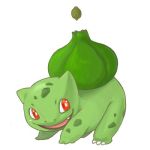  bulbasaur green nintendo no_humans pokemon pokemon_(creature) red_eyes seed 
