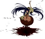  blood_stain bloody_clothes blue_hair bow dress flower furudo_erika hair_ornament hiiragino long_hair pleated_skirt ribbon skirt solo twintails umineko_no_naku_koro_ni very_long_hair 