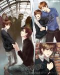  brown_hair closed_eyes english glasses green_eyes harry_james_potter harry_potter james_sirius_potter jewelry kneeling male necklace numeri_(gunfra) numeri_(pixiv) open_mouth short_hair spoilers 