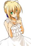  blonde_hair dress fate/stay_night fate_(series) fue fue_(rhomphair) green_eyes lowres saber 