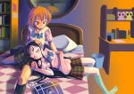  bed blush futari_wa_precure futari_wa_pretty_cure kneehighs long_hair maybe mirror misumi_nagisa multiple_girls orange_hair precure pretty_cure purple_hair red_eyes reflection school_uniform serafuku short_hair sleeping smile socks thigh-highs thighhighs very_long_hair yukishiro_honoka yuri zettai_ryouiki 