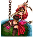  chain chains hood impossible_shirt long_hair midriff odin_sphere pink_eyes slender star thigh-highs thighhighs velvet velvet_(odin_sphere) yato 