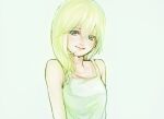  1girl bare_shoulders blonde_hair blue_eyes breasts closed_mouth crying dress kimidori_(kimidoriri) kingdom_hearts kingdom_hearts_ii long_hair looking_at_viewer namine simple_background smile solo white_dress 