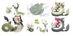  alternate_color character_sheet evolutionary_line fakemon leaf original pokemon pokemon_(creature) red_eyes siirakannu tagme thorns tongue tongue_out translation_request 