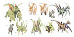  concept_art evolutionary_line fakemon fangs fangs_out pokemon pokemon_(creature) red_eyes siirakannu simple_background white_background yellow_eyes 