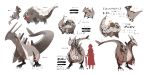  character_sheet commentary_request evolutionary_line fakemon horns original pokemon pokemon_(creature) siirakannu size_comparison standing tagme tail translation_request 