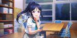  blue_hair dress long_hair love_live!_school_idol_festival_all_stars matsuura_kanan ponytail violet_eyes 