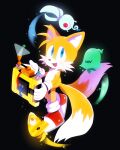  1boy animal_nose black_background blue_eyes creature fox_boy full_body furry furry_male gloves holding male_focus misuta710 multiple_tails shoes simple_background sonic_(series) sonic_colors standing tail tails_(sonic) two_tails white_gloves wisp_(sonic) 