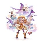  1girl alternate_costume animal_costume animal_ears animal_hands boots bow bowtie dress elephant food-themed_hair_ornament granblue_fantasy hair_ornament hair_over_one_eye harvin lion_costume lion_ears lion_tail long_hair looking_at_viewer musical_note niyon_(granblue_fantasy) official_alternate_costume official_art pointy_ears pumpkin_hair_ornament purple_hair rabbit red_eyes simple_background sparkle tail transparent_background twintails unicorn 