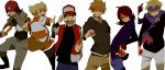  6+boys adjusting_hat bag belt black_hair blonde_hair boots brown_eyes closed_eyes expressionless glasses gloves grin group gym_leader hat holding holding_poke_ball hyouta_(pokemon) jacket jeans jun_(pokemon) kinari long_hair long_sleeves male matsuba_(pokemon) multiple_boys nintendo ookido_green ookido_green_(hgss) open_mouth pants pearl_(pokemon) poke_ball pokemon pokemon_(game) pokemon_dppt pokemon_gsc pokemon_heartgold_and_soulsilver popped_collar red_(pokemon) red_(pokemon)_(classic) red_eyes redhead scarf short_hair short_sleeves silver_(pokemon) silver_(pokemon)_(remake) simple_background smile smirk spiky_hair vest wink wristband yellow_eyes 