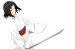  black_hair japanese_clothes kara_no_kyoukai katana kimono ryougi_shiki short_hair sword transparent_background weapon 