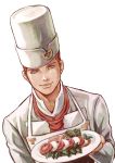  apron chef chef&#039;s_hat chonorin food hat jojo_no_kimyou_na_bouken redhead tomato tonio_trussardi violet_eyes 