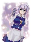  blue_eyes gloves hat highres large_breasts letty_whiterock purple_hair smile snow solo touhou 