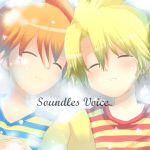  2boys blonde_hair claus lucas mother_(game) mother_3 orange_hair siblings striped striped_shirt tears twins 