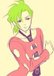  1boy chonorin green_hair jojo_no_kimyou_na_bouken necktie pannacotta_fugo sketch solo 
