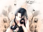  blue_hair depressed drinking fingerless_gloves life_withers roses sad smoking tattoo thoughtful 