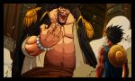  facial_hair gandaresh hat jewelry male marshall_d_teach monkey_d_luffy muscle one_piece straw_hat 