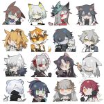  ... 3boys 6+girls :&lt; :q ? ahoge amiya_(arknights) anger_vein animal_ear_fluff animal_ears aqua_headwear arknights armor ascot black_bow black_choker black_gloves black_hair black_jacket black_neckwear black_scarf black_shirt blemishine_(arknights) blonde_hair blue_eyes blue_hair blue_neckwear bow bowl brown_hair brown_jacket cape cat_ears character_doll chibi choker coat colored_skin criss-cross_halter cropped_torso crying demon_horns dog_ears dragon_horns dress ear_piercing eating exusiai_(arknights) facial_mark fang faust_(arknights) fishnet_sleeves food forehead_mark frostnova_(arknights) fur-trimmed_cape fur-trimmed_coat fur_trim furry furry_female glasses gloves green_eyes green_hair grey_hair grey_skin hair_between_eyes hair_bow hair_ornament hair_over_one_eye halo halterneck hand_up hat headset holding holding_bowl holding_carrot holding_money horns horse_ears jacket jessica_(arknights) kal&#039;tsit_(arknights) leopard_ears long_hair looking_at_viewer mask mephisto_(arknights) money mouth_hold mouth_mask multicolored_hair multiple_boys multiple_girls no_mouth off_shoulder official_alternate_costume one_eye_closed open_clothes open_coat open_jacket orange_eyes orange_hair partially_fingerless_gloves piercing pink_hair pocky pointy_ears ponytail portrait red_dress red_eyes redhead rhodes_island_logo saga_(arknights) saria_(arknights) scarf shirayuki_(arknights) shirt short_hair sidelocks silverash_(arknights) simple_background skadi_(arknights) skadi_the_corrupting_heart_(arknights) south_ac spoken_ellipsis stoat_ears straight-on streaked_hair tail texas_(arknights) texas_(winter_messenger)_(arknights) thumbs_up tiger_ears tiger_girl tiger_tail tinted_eyewear tongue tongue_out w_(arknights) waai_fu_(arknights) wavy_mouth white_background white_hair white_shirt winter_clothes winter_coat wolf_ears yellow_eyes 