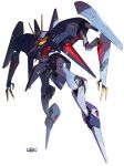  byalant esuthio gundam highres looking_down mecha mobile_suit no_humans one-eyed open_hands science_fiction solo v-fin violet_eyes white_background zeta_gundam 