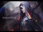  1girl black_clothes covered_eyes dark_souls_(series) dark_souls_iii hood lips lipstick makeup portrait renshena sister_friede snow solo_focus 