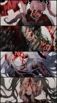  4girls black_sclera blood blood_from_eyes blood_on_face carrot_(one_piece) charlotte_pudding colored_sclera crying eigoni green_hair hands_up highres monet_(one_piece) multiple_girls one_piece panels perona pink_hair red_eyes third_eye twintails white_hair yellow_eyes 
