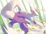  bamboo bamboo_forest claws commentary_request day forest incoming_attack kira_(kira_dra) leg_up mienshao nature open_mouth outdoors pokemon pokemon_(creature) red_eyes solo 