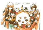  artist_request dog gintama hat hikari_(pokemon) kagura_(gintama) pikachu piplup pokemon pokemon_(anime) pokemon_(creature) sadaharu sakata_gintoki satoshi_(pokemon) shimura_shinpachi shimura_tae 