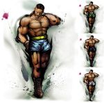  alternate_costume boxing_gloves dark_skin dudley facial_hair kaiwai male muscle mustache shirtless shorts street_fighter street_fighter_iv 