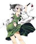  blue_eyes delusion_overdose detached_sleeves from_behind hairband katana konpaku_youmu matsuno_canel ribbon short_hair silver_hair skirt solo sword touhou weapon 