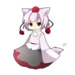  animal_ears brown_eyes chibi detached_sleeves inubashiri_momiji lowres redvvvred short_hair silver_hair solo tail touhou wolf_ears wolf_tail 