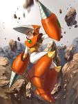  crashman drill e_bizaemon green_eyes rock rockman rockman_(classic) rockman_(original) solo 