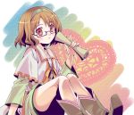  blush boots brown_eyes brown_hair collarbone glasses hairband mako_(pixiv929183) moana smile suikoden suikoden_tierkreis 