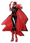  batwoman bodysuit cape dc_comics female kate_kane lipstick long_hair mask petri redhead solo 