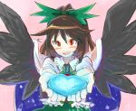  heart holding_gift incoming_gift reiuji_utsuho sape_(saperon_black) saperon touhou valentine wings 