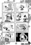  chibi comic falling highres kochiya_sanae kogawa monochrome rope touhou translated translation_request tripping yasaka_kanako 