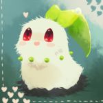  chikorita methyl_key nintendo no_humans pokemon pokemon_(creature) pokemon_(game) pokemon_gsc solo young 