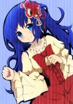  blue_hair dress flower frills furudo_erika hair_ornament highres nemu_(nebusokugimi) ribbon umineko_no_naku_koro_ni 