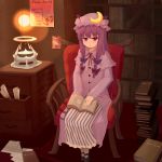  book chair dress highres ket-c patchouli_knowledge sitting touhou 