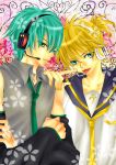  2boys hatsune_mikuo kagamine_len milenkuo vocaloid 