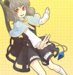 capelet grey_hair jewelry kinuko kneehighs mouse_ears mouse_tail nazrin open_mouth pendant red_eyes short_hair socks tail tail_raised tomobe_kinuko touhou