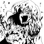  blood breasts bust crazy creepy evil hellshock kazami_yuuka large_breasts laughing monochrome plaid_vest short_hair touhou 