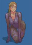  blue_eyes bodysuit breasts capcom cleavage g-room_honten hips jill_valentine kneeling marvel_vs_capcom_3 open_in_internet_explorer resident_evil resident_evil_5 solo 