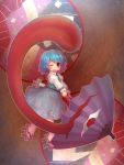  :p karakasa karakasa_obake red_eyes sankuma short_hair tatara_kogasa tongue touhou umbrella wink 