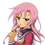  daiyoru food hayate_no_gotoku! katsura_hinagiku long_hair mochi pink_hair school_uniform serafuku wagashi 