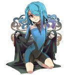  bad_id blue_hair bodysuit hair_over_one_eye inazuma_eleven kazemaru_ichirouta latex saifu_(sisutakh) skin_tight solo trap 