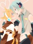  2boys blush hatsune_mikuo kagamine_len milenkuo smirk vocaloid yaoi 