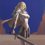  blonde_hair blue_eyes calanthe_(artist) claymore claymore_(sword) long_hair sword teresa weapon 