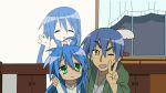  blue_hair family ghost izumi_kanata izumi_konata izumi_soujirou long_hair lucky_star 